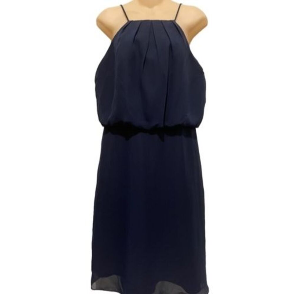 Sorella Vita Blue Evening Bridesmaid Halter Dress Lined Knee Length Size 14